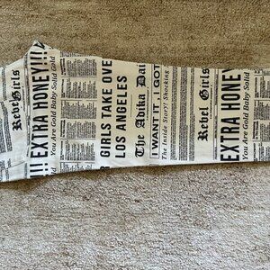 Adika XS Los Angeles newspaper skinny white denim jeans